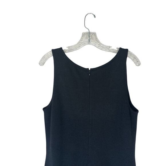 St. John Black Santana Knit Sleeveless Work Office Career Sweater Dress Size 8‎ - Picture 7 of 10